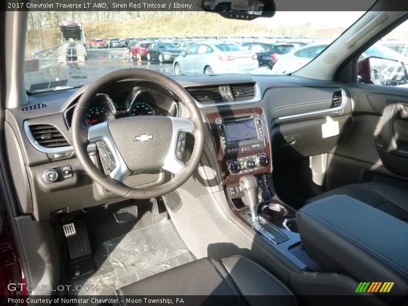 Siren Red Tintcoat / Ebony 2017 Chevrolet Traverse LT AWD