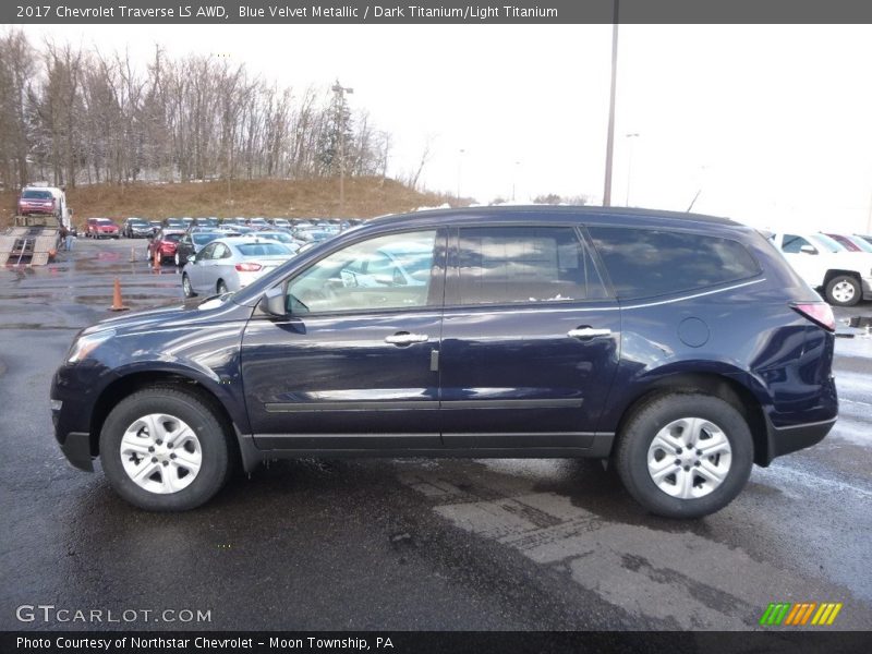 Blue Velvet Metallic / Dark Titanium/Light Titanium 2017 Chevrolet Traverse LS AWD