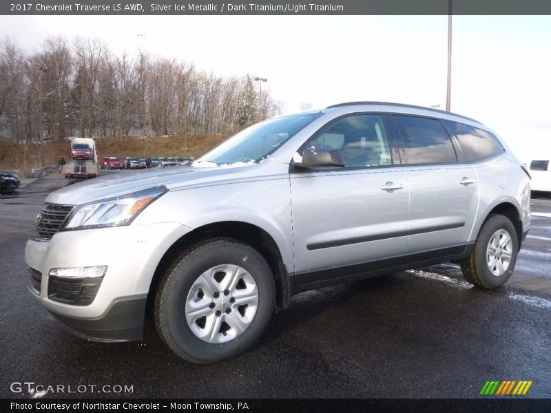 Silver Ice Metallic / Dark Titanium/Light Titanium 2017 Chevrolet Traverse LS AWD