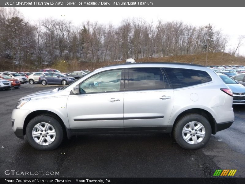 Silver Ice Metallic / Dark Titanium/Light Titanium 2017 Chevrolet Traverse LS AWD