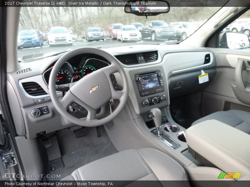 Silver Ice Metallic / Dark Titanium/Light Titanium 2017 Chevrolet Traverse LS AWD