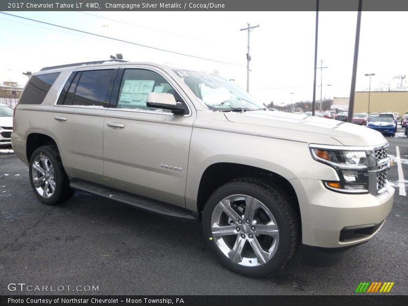 Champagne Silver Metallic / Cocoa/Dune 2017 Chevrolet Tahoe LT 4WD
