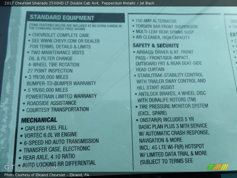 Pepperdust Metallic / Jet Black 2017 Chevrolet Silverado 2500HD LT Double Cab 4x4