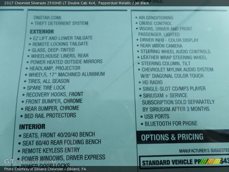 Pepperdust Metallic / Jet Black 2017 Chevrolet Silverado 2500HD LT Double Cab 4x4