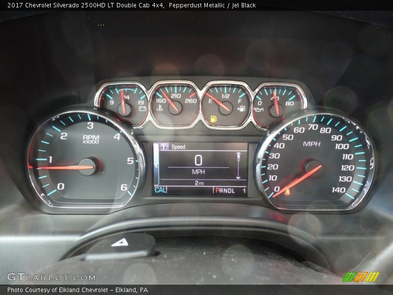 Pepperdust Metallic / Jet Black 2017 Chevrolet Silverado 2500HD LT Double Cab 4x4