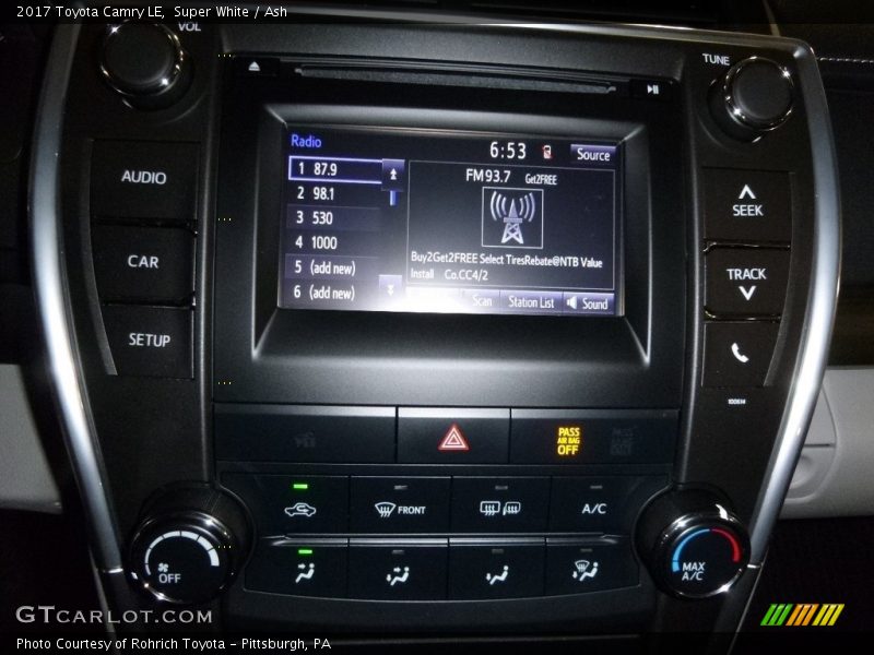 Super White / Ash 2017 Toyota Camry LE