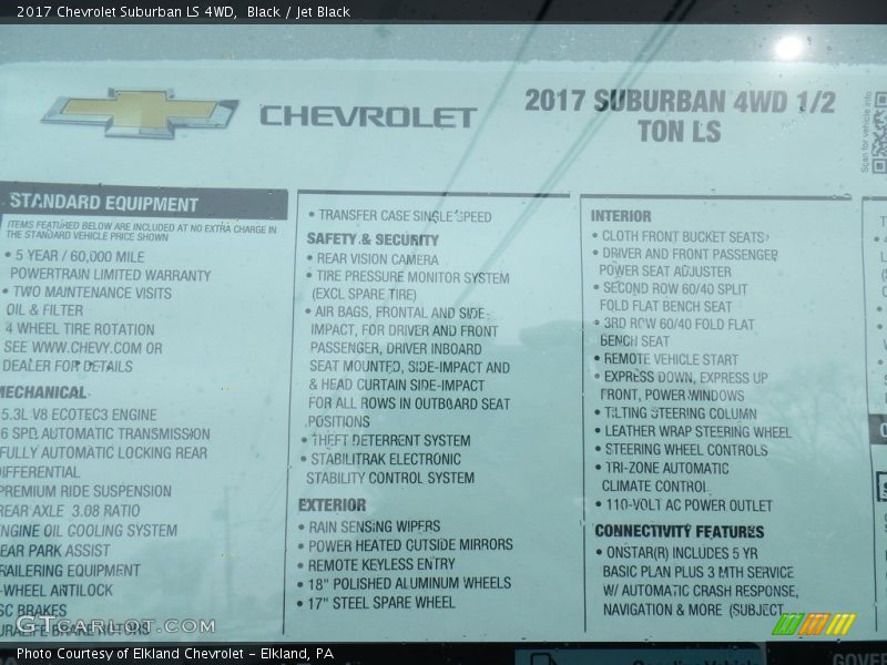 Black / Jet Black 2017 Chevrolet Suburban LS 4WD