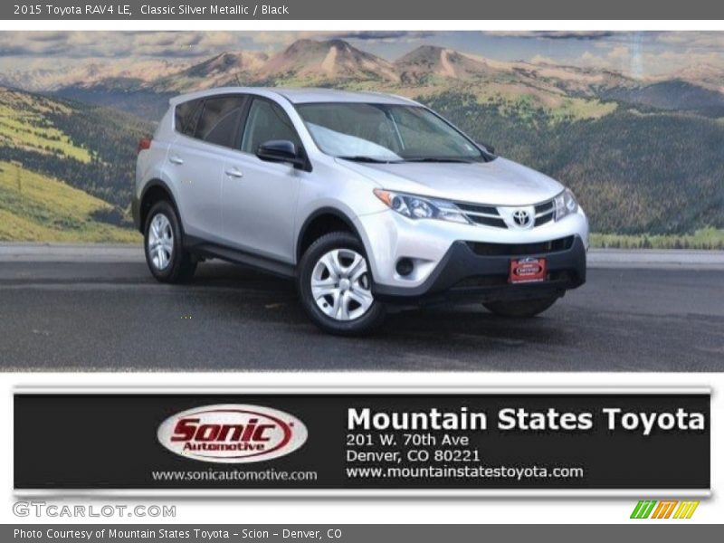 Classic Silver Metallic / Black 2015 Toyota RAV4 LE