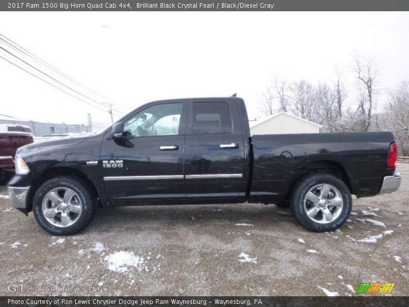 Brilliant Black Crystal Pearl / Black/Diesel Gray 2017 Ram 1500 Big Horn Quad Cab 4x4