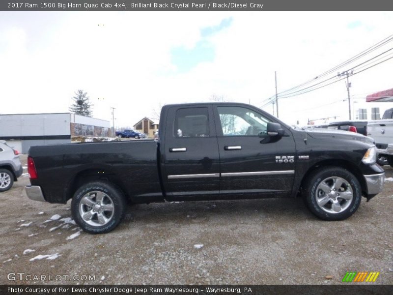 Brilliant Black Crystal Pearl / Black/Diesel Gray 2017 Ram 1500 Big Horn Quad Cab 4x4