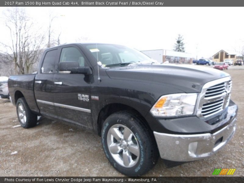 Brilliant Black Crystal Pearl / Black/Diesel Gray 2017 Ram 1500 Big Horn Quad Cab 4x4