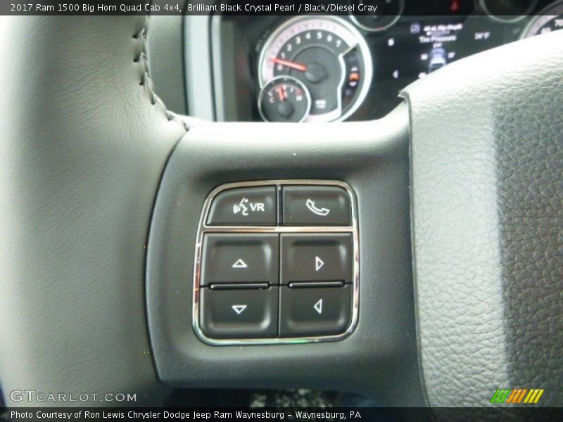 Brilliant Black Crystal Pearl / Black/Diesel Gray 2017 Ram 1500 Big Horn Quad Cab 4x4