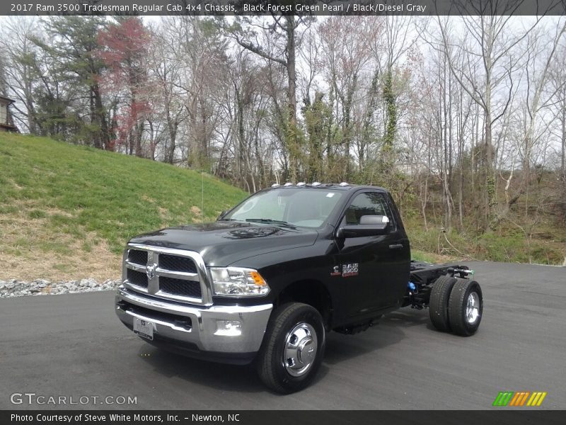 Black Forest Green Pearl / Black/Diesel Gray 2017 Ram 3500 Tradesman Regular Cab 4x4 Chassis