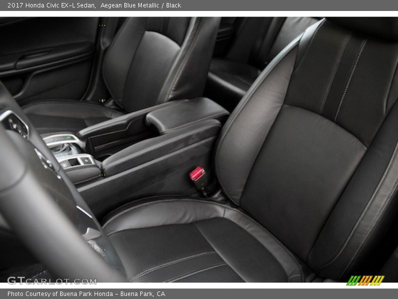 Aegean Blue Metallic / Black 2017 Honda Civic EX-L Sedan