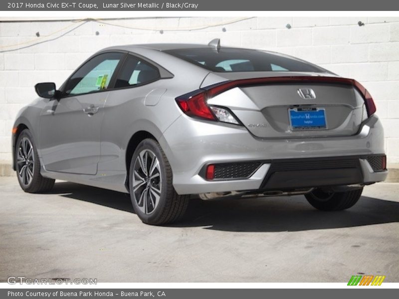 Lunar Silver Metallic / Black/Gray 2017 Honda Civic EX-T Coupe