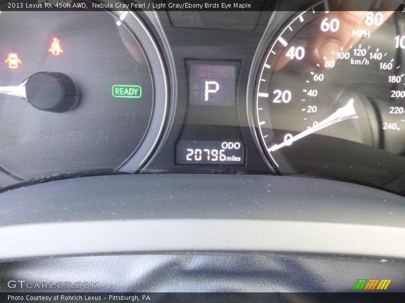 Nebula Gray Pearl / Light Gray/Ebony Birds Eye Maple 2013 Lexus RX 450h AWD