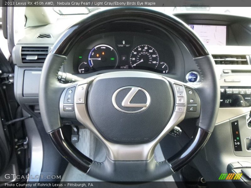 Nebula Gray Pearl / Light Gray/Ebony Birds Eye Maple 2013 Lexus RX 450h AWD