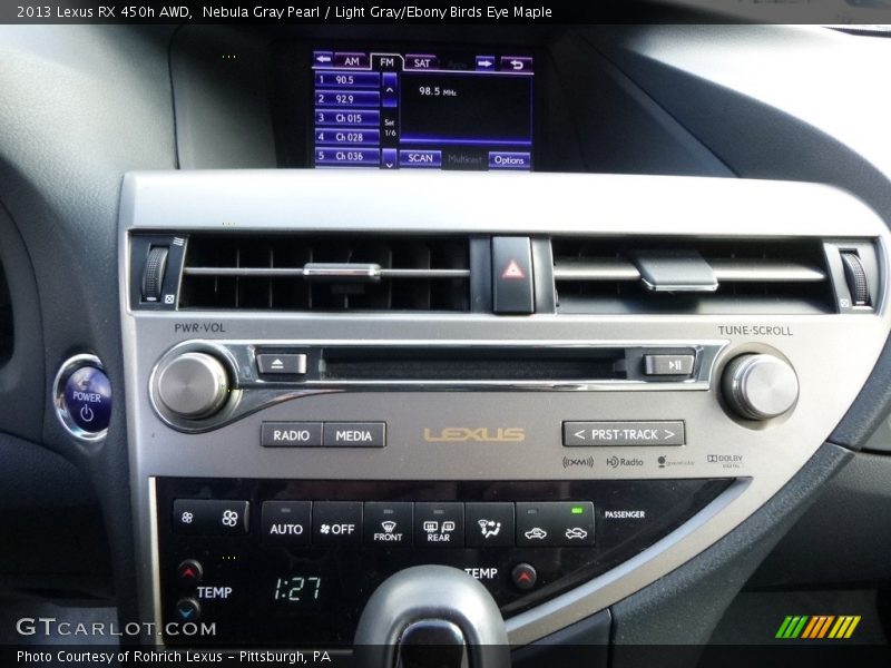 Nebula Gray Pearl / Light Gray/Ebony Birds Eye Maple 2013 Lexus RX 450h AWD