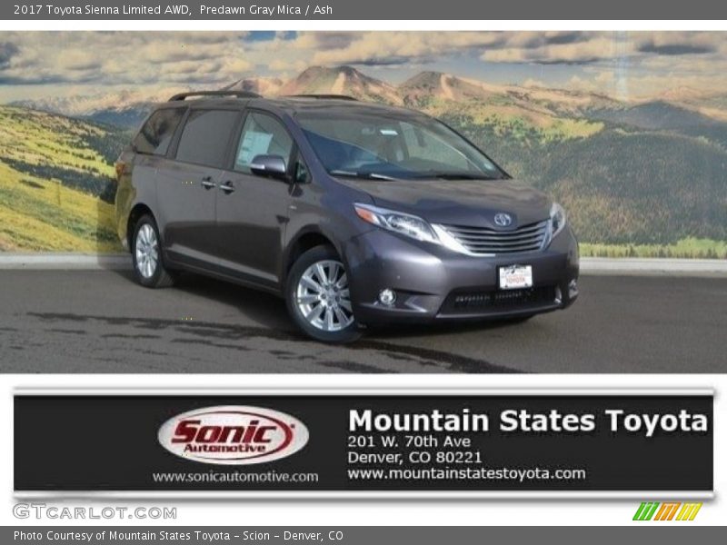 Predawn Gray Mica / Ash 2017 Toyota Sienna Limited AWD