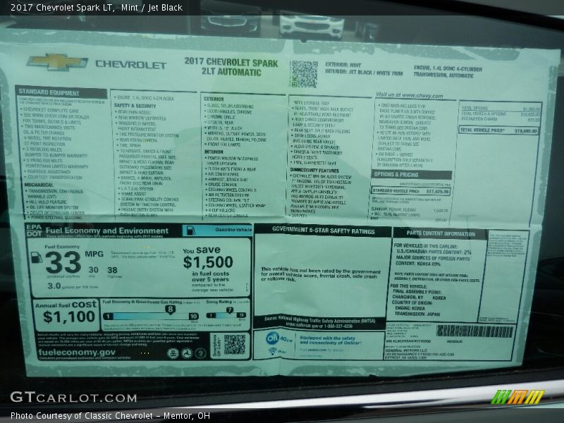  2017 Spark LT Window Sticker