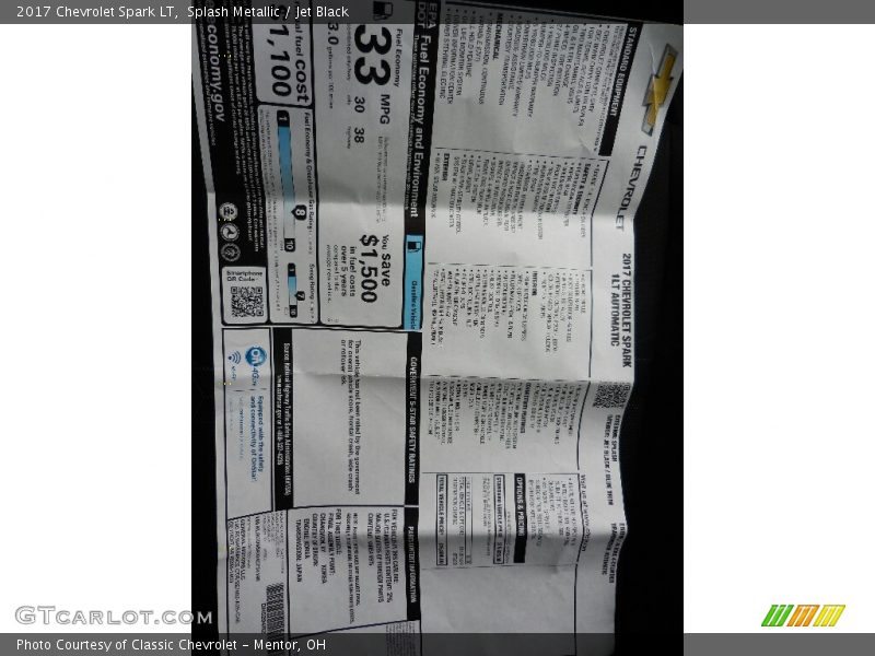 Splash Metallic / Jet Black 2017 Chevrolet Spark LT