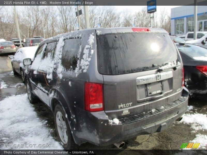 Modern Steel Metallic / Beige 2015 Honda Pilot EX-L 4WD