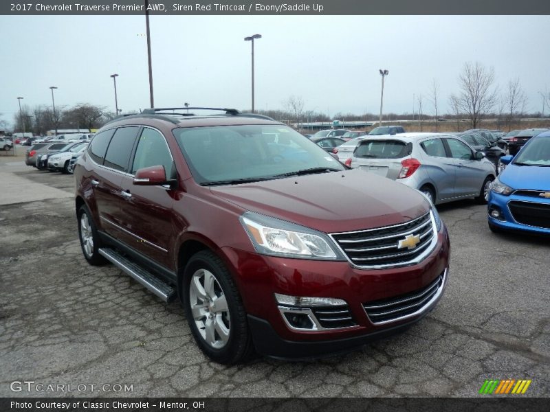 Siren Red Tintcoat / Ebony/Saddle Up 2017 Chevrolet Traverse Premier AWD
