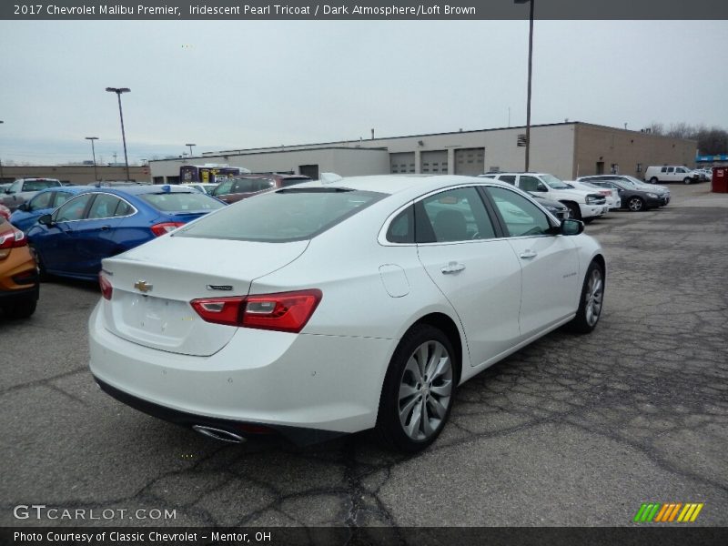 Iridescent Pearl Tricoat / Dark Atmosphere/Loft Brown 2017 Chevrolet Malibu Premier