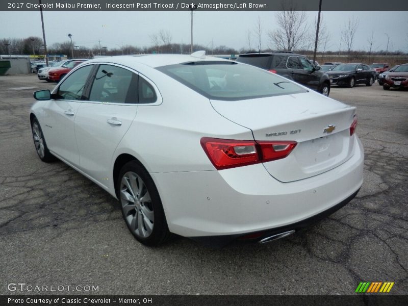 Iridescent Pearl Tricoat / Dark Atmosphere/Loft Brown 2017 Chevrolet Malibu Premier