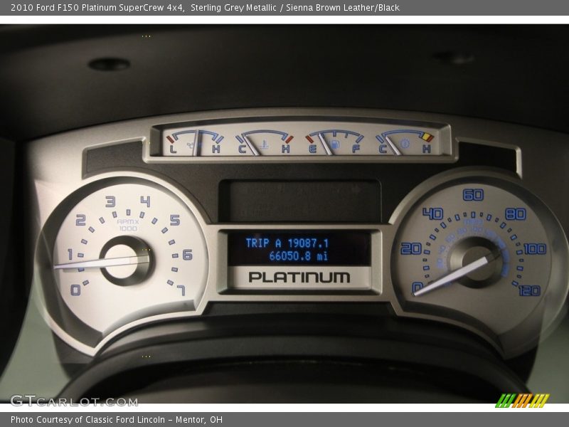 Sterling Grey Metallic / Sienna Brown Leather/Black 2010 Ford F150 Platinum SuperCrew 4x4