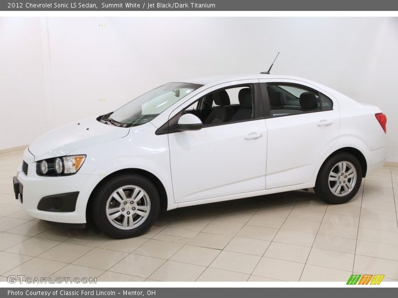 Summit White / Jet Black/Dark Titanium 2012 Chevrolet Sonic LS Sedan