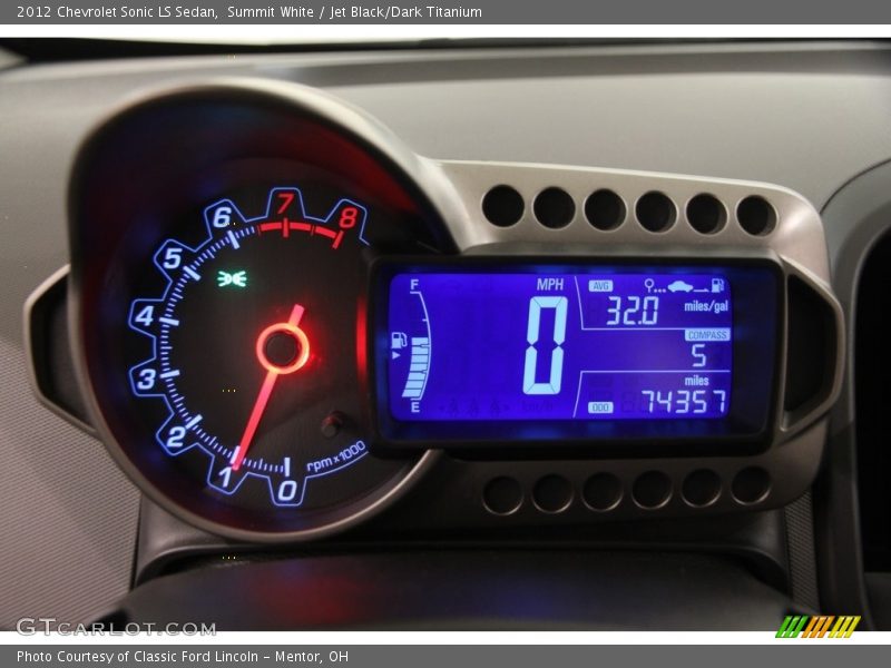 Summit White / Jet Black/Dark Titanium 2012 Chevrolet Sonic LS Sedan