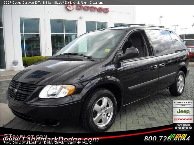 Brilliant Black / Dark Khaki/Light Graystone 2007 Dodge Caravan SXT