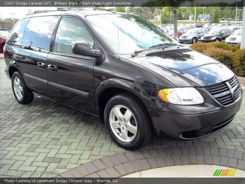 Brilliant Black / Dark Khaki/Light Graystone 2007 Dodge Caravan SXT