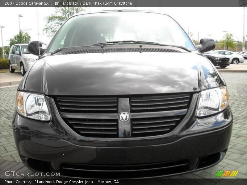 Brilliant Black / Dark Khaki/Light Graystone 2007 Dodge Caravan SXT