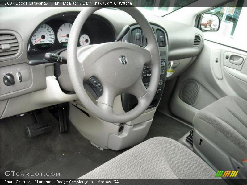 Brilliant Black / Dark Khaki/Light Graystone 2007 Dodge Caravan SXT