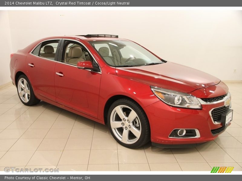 Crystal Red Tintcoat / Cocoa/Light Neutral 2014 Chevrolet Malibu LTZ