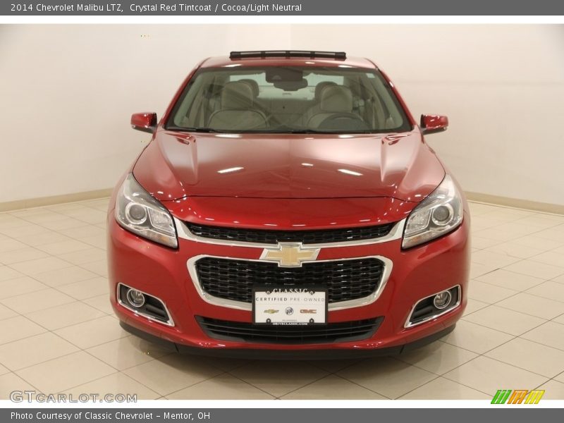 Crystal Red Tintcoat / Cocoa/Light Neutral 2014 Chevrolet Malibu LTZ