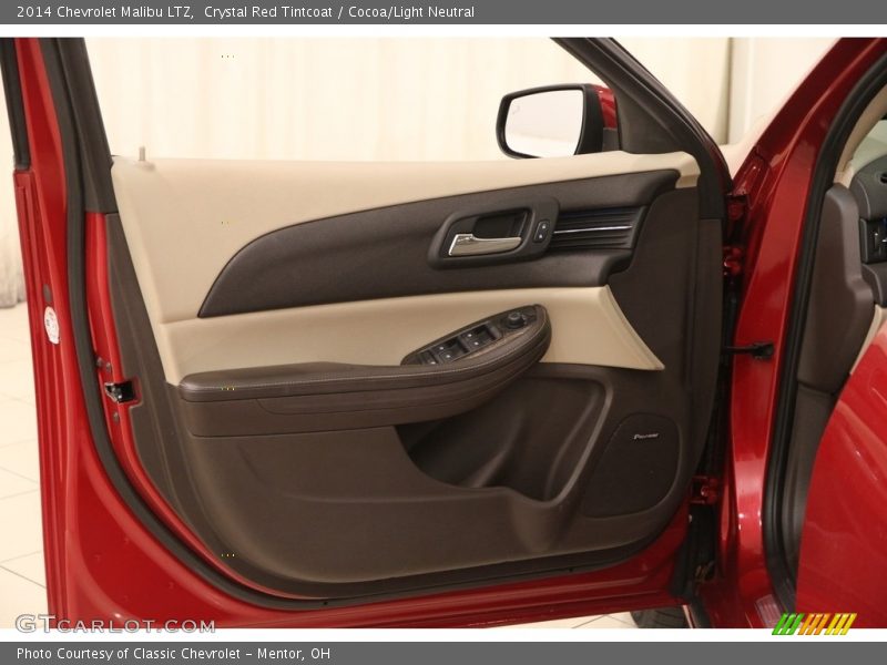 Crystal Red Tintcoat / Cocoa/Light Neutral 2014 Chevrolet Malibu LTZ