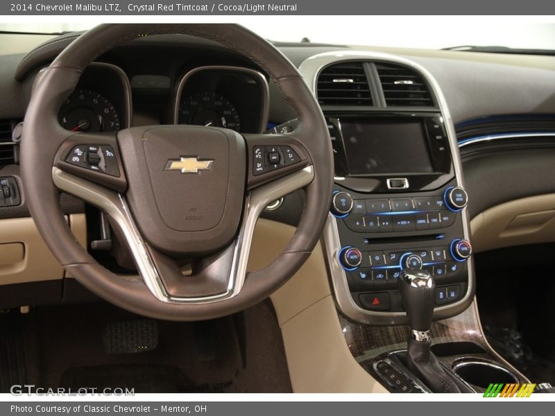 Crystal Red Tintcoat / Cocoa/Light Neutral 2014 Chevrolet Malibu LTZ
