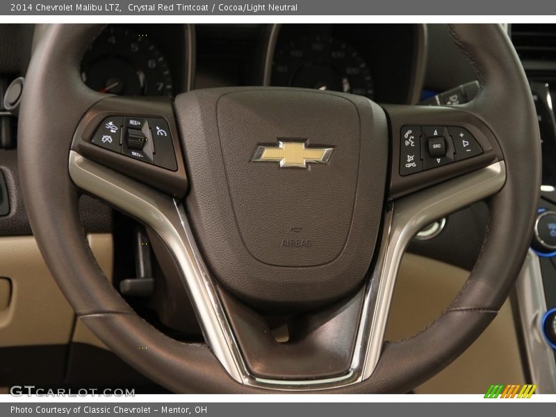 Crystal Red Tintcoat / Cocoa/Light Neutral 2014 Chevrolet Malibu LTZ