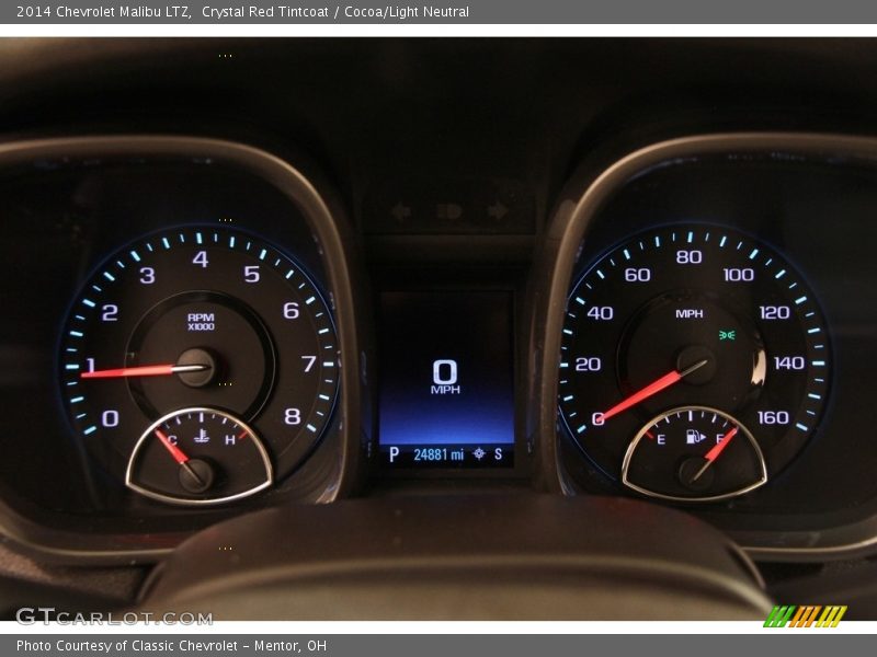 Crystal Red Tintcoat / Cocoa/Light Neutral 2014 Chevrolet Malibu LTZ