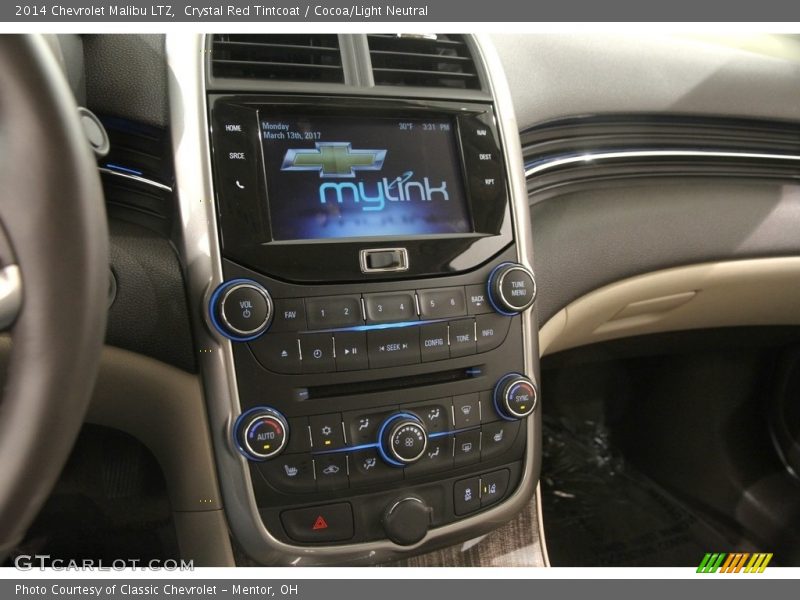 Crystal Red Tintcoat / Cocoa/Light Neutral 2014 Chevrolet Malibu LTZ