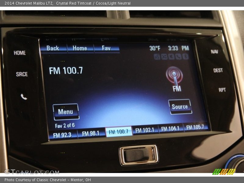 Crystal Red Tintcoat / Cocoa/Light Neutral 2014 Chevrolet Malibu LTZ