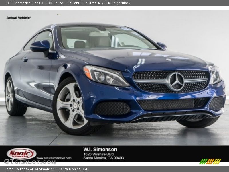 Brilliant Blue Metallic / Silk Beige/Black 2017 Mercedes-Benz C 300 Coupe