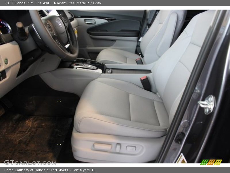Modern Steel Metallic / Gray 2017 Honda Pilot Elite AWD