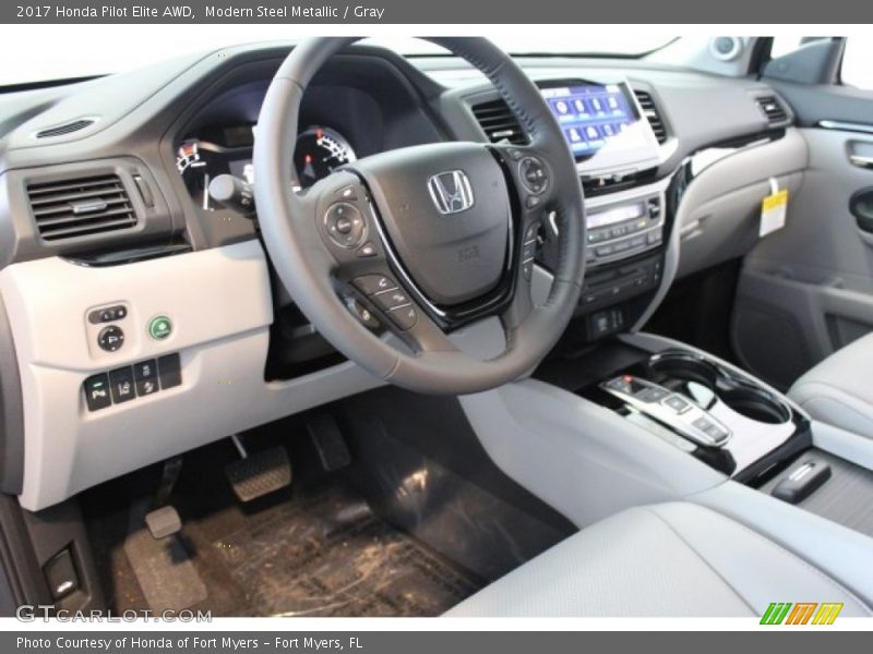 Modern Steel Metallic / Gray 2017 Honda Pilot Elite AWD