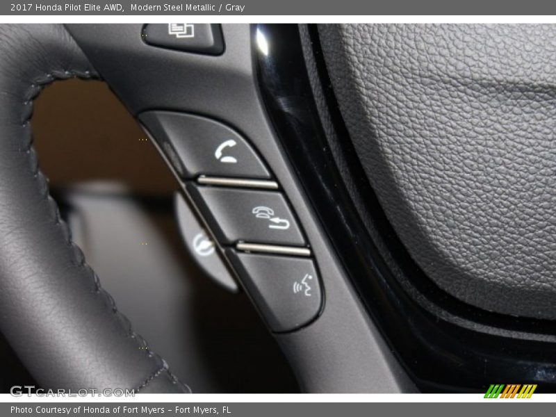 Modern Steel Metallic / Gray 2017 Honda Pilot Elite AWD