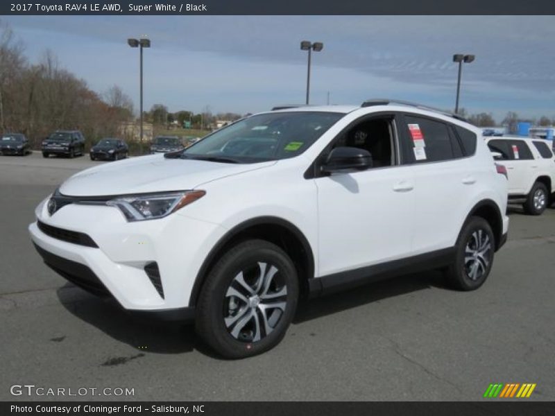 Super White / Black 2017 Toyota RAV4 LE AWD