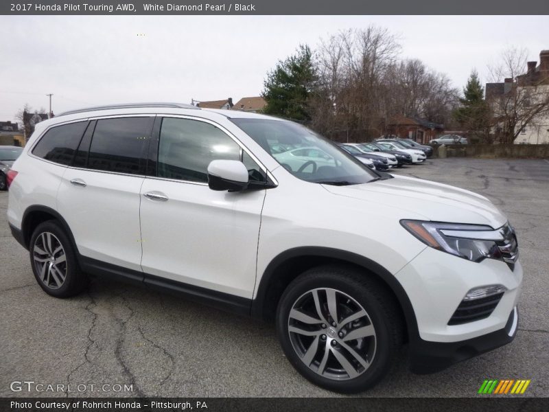 White Diamond Pearl / Black 2017 Honda Pilot Touring AWD